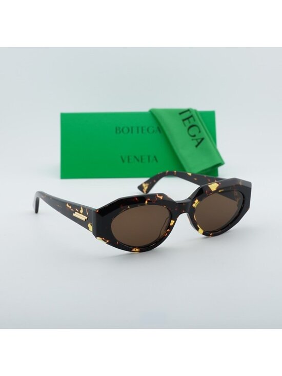 Bottega Veneta BV1031S 002 Sunglasses Havana Oval Frame, Brown Lenses main image 9
